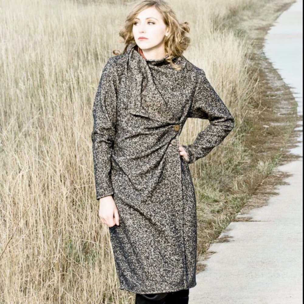 Wool alpaca wrap coat